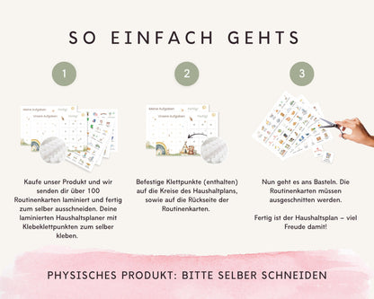 Haushaltsplan To-Do-Liste inkl. Symbolkarten - Design BOHO TIERE