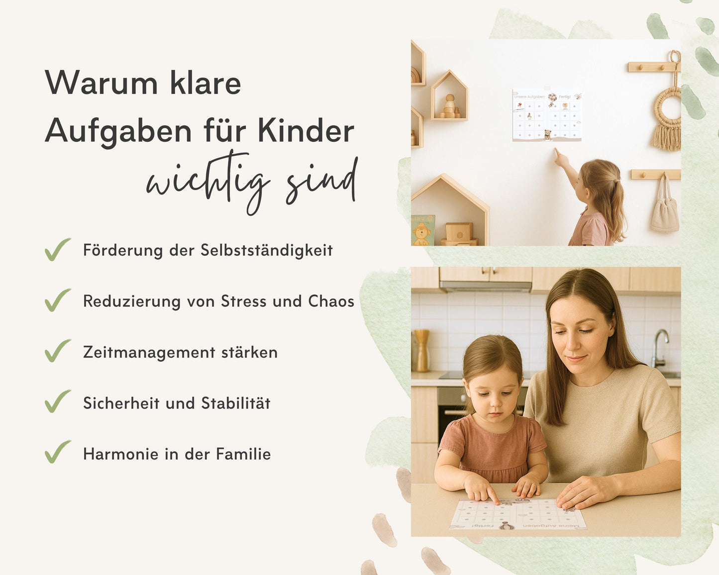 Haushaltsplan To-Do-Liste inkl. Symbolkarten - Design TEDDYBÄR