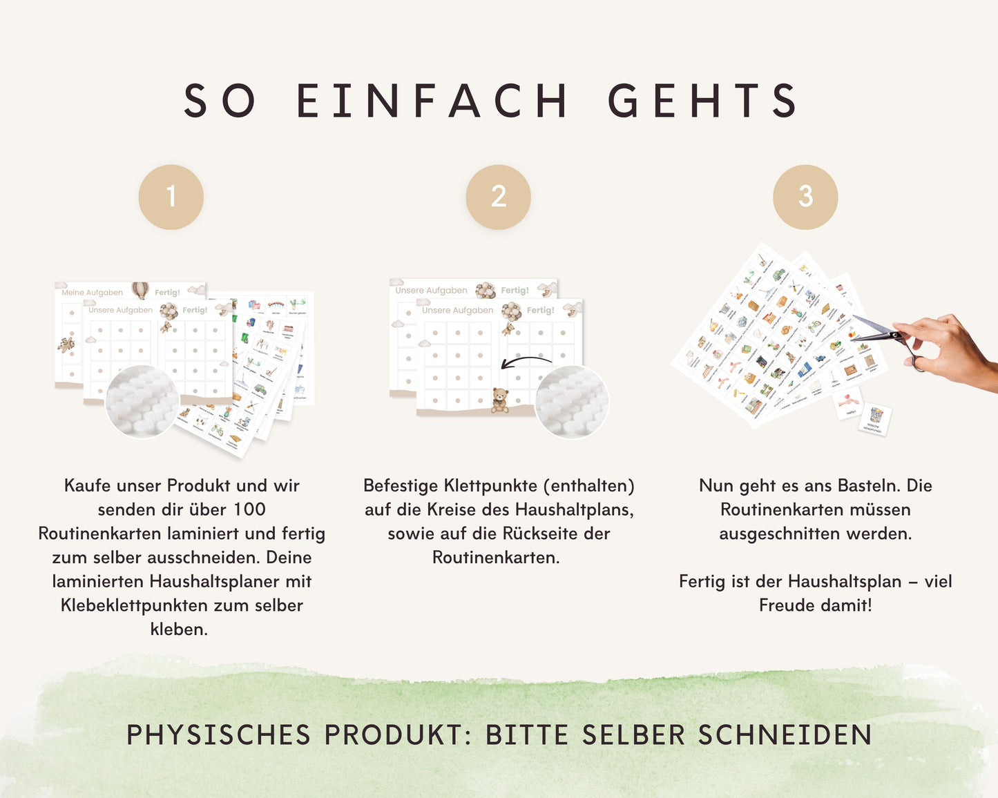 Haushaltsplan To-Do-Liste inkl. Symbolkarten - Design TEDDYBÄR