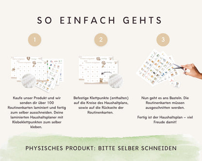 Haushaltsplan To-Do-Liste inkl. Symbolkarten - Design TEDDYBÄR