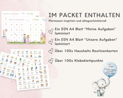 Haushaltsplan To-Do-Liste inkl. Symbolkarten - Design CINDERELLA