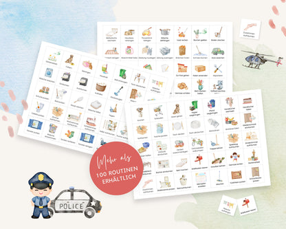 Haushaltsplan To-Do-Liste inkl. Symbolkarten - Design POLIZEI