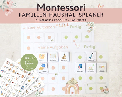 Haushaltsplan To-Do-Liste inkl. Symbolkarten - Design ROSA ELEFANT