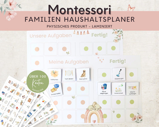 Haushaltsplan To-Do-Liste inkl. Symbolkarten - Design ROSA ELEFANT