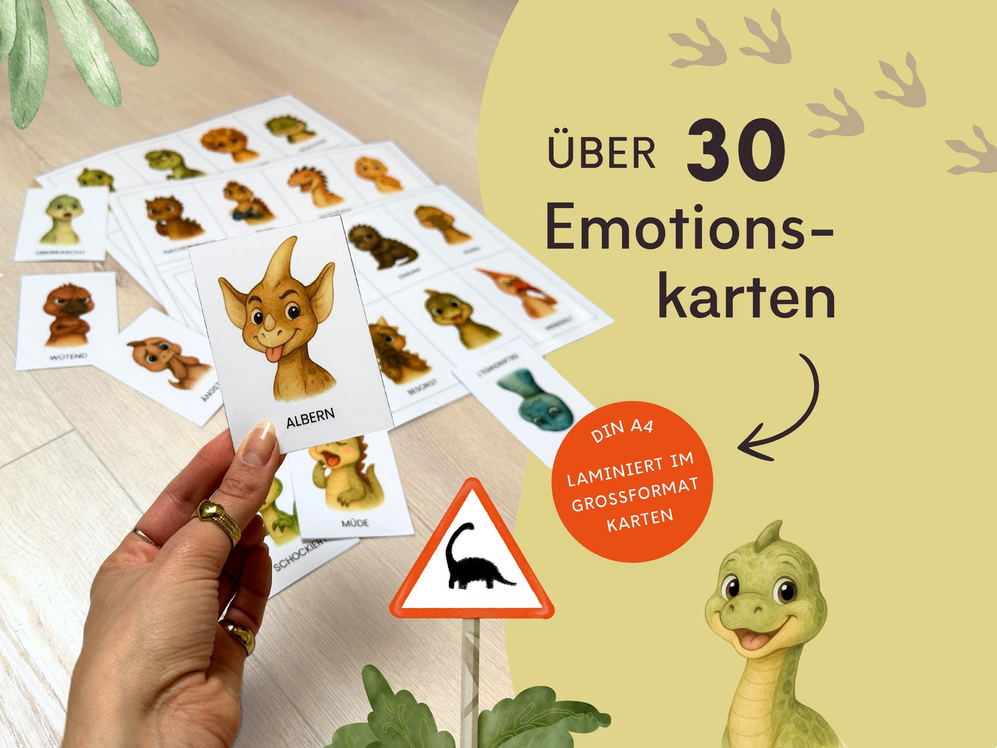 Emotionskarten 32 KARTEN - Design DINOSAURIER