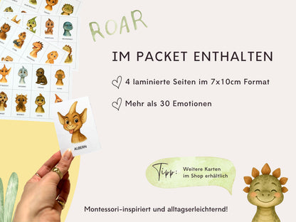 Emotionskarten 32 KARTEN - Design DINOSAURIER