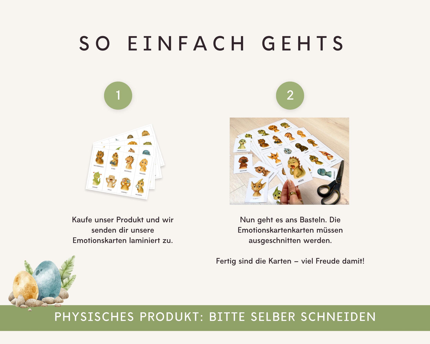 Emotionskarten 32 KARTEN - Design DINOSAURIER