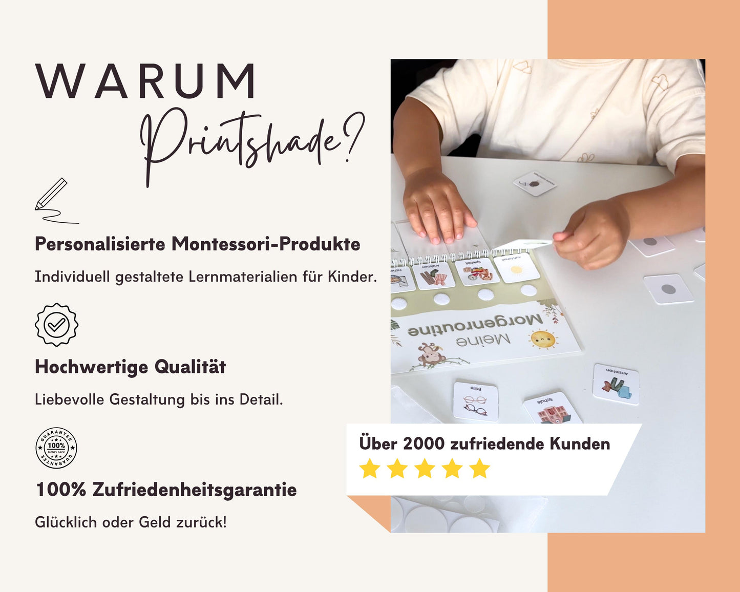 Routineplaner Montessori inkl. Symbolkarten - Design LUFTBALLON TIERE - Personalisierbar