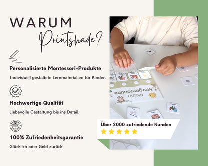 Routineplaner Montessori inkl. Symbolkarten - Design FUSSBALL - Personalisierbar