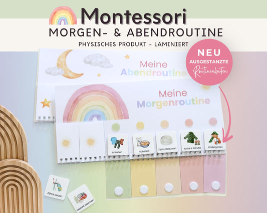 Routineplaner Montessori inkl. Symbolkarten - Design REGENBOGEN - Personalisierbar