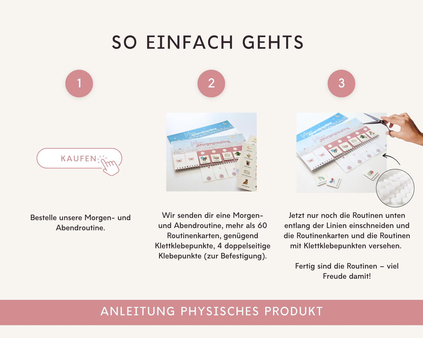 Routineplaner Montessori inkl. Symbolkarten - Design BLUMEN - Personalisierbar