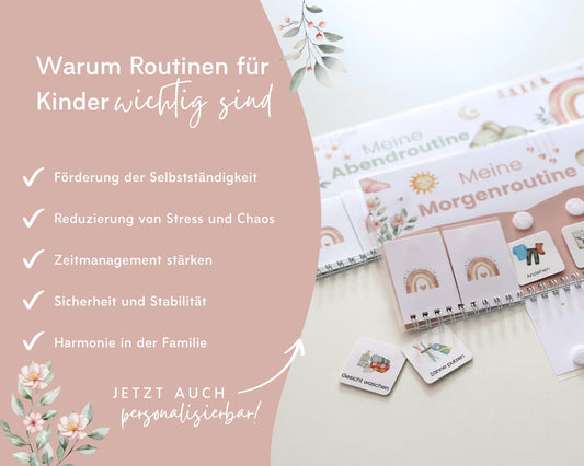 Routineplaner Kinder hilft bei Trotzphase, weniger Stress im Alltag, mehr Selbstständigkeit und klare Abläufe für Morgen- und Abendroutine
