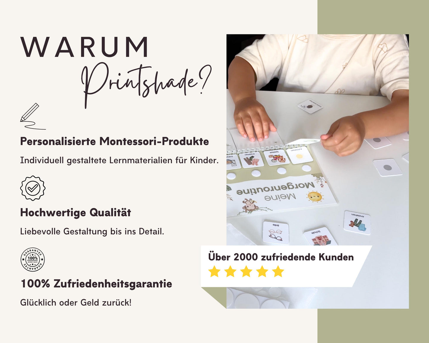 Routineplaner Montessori inkl. Symbolkarten - Design WALDTIERE - Personalisierbar
