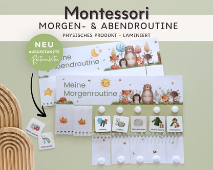 Routineplaner Montessori inkl. Symbolkarten - Design WALDTIERE - Personalisierbar