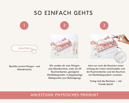 Routineplaner Montessori inkl. Symbolkarten - Design FEUERWEHR - Personalisierbar