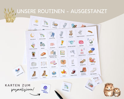 Routineplaner Montessori inkl. Symbolkarten - Design OTTER - Personalisierbar