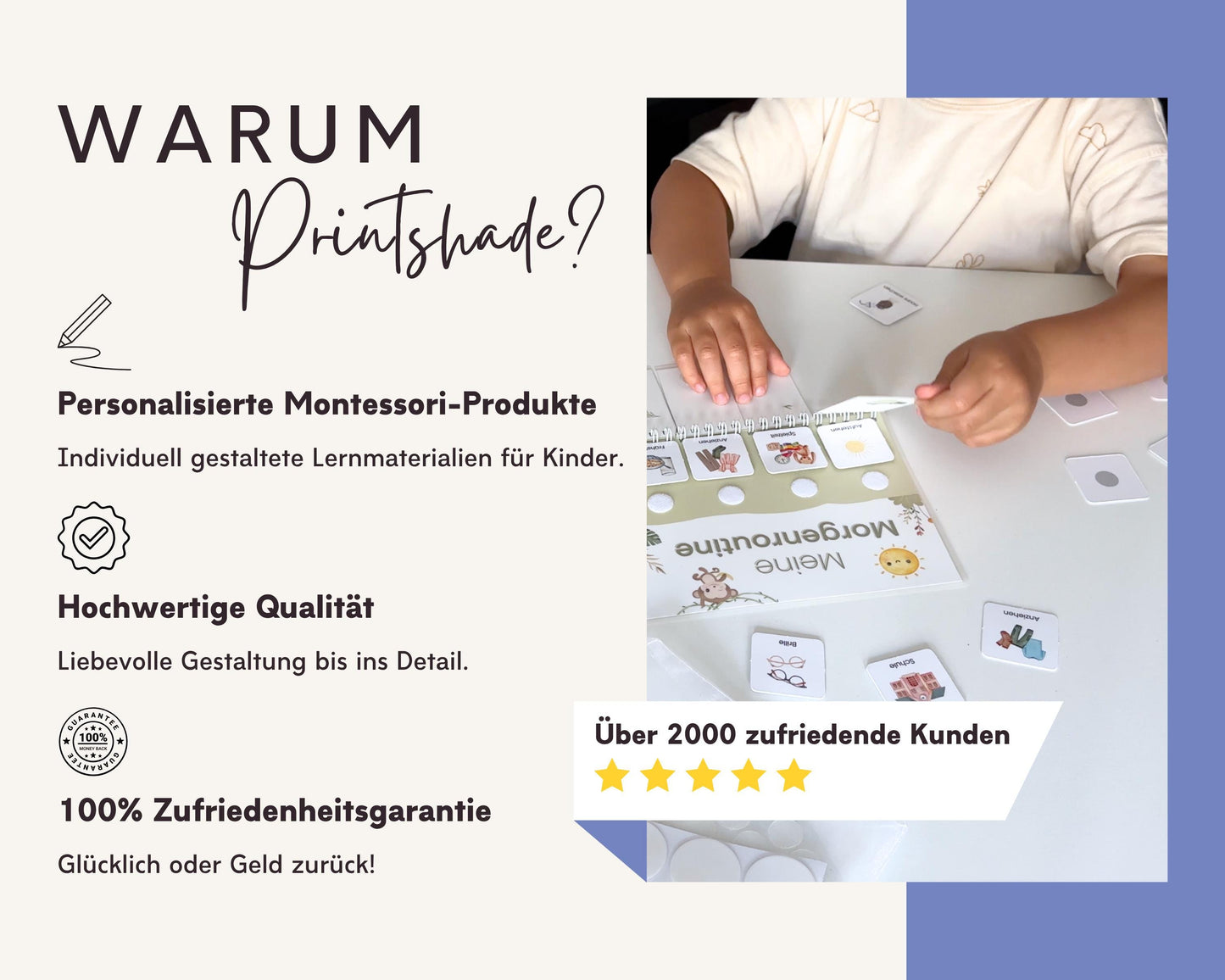 Routineplaner Montessori inkl. Symbolkarten - Design ASTRONAUT - Personalisierbar