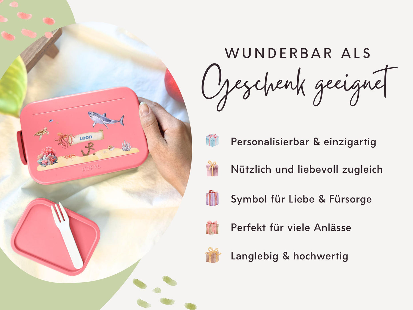 Mepal Brotdose mit Name personalisierbar - Design MEER - Verschiedene Farben