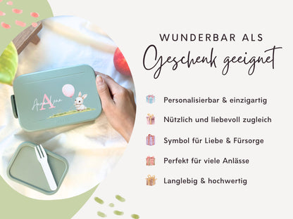 Mepal Brotdose mit Name personalisierbar - Design HASE - Verschiedene Farben
