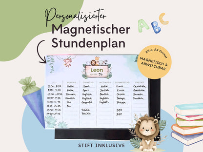 Stundenplan Magnet personalisierbar - Design SAFARI