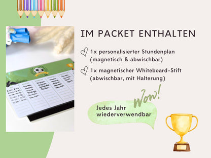 Stundenplan Magnet personalisierbar - Design FUSSBALL