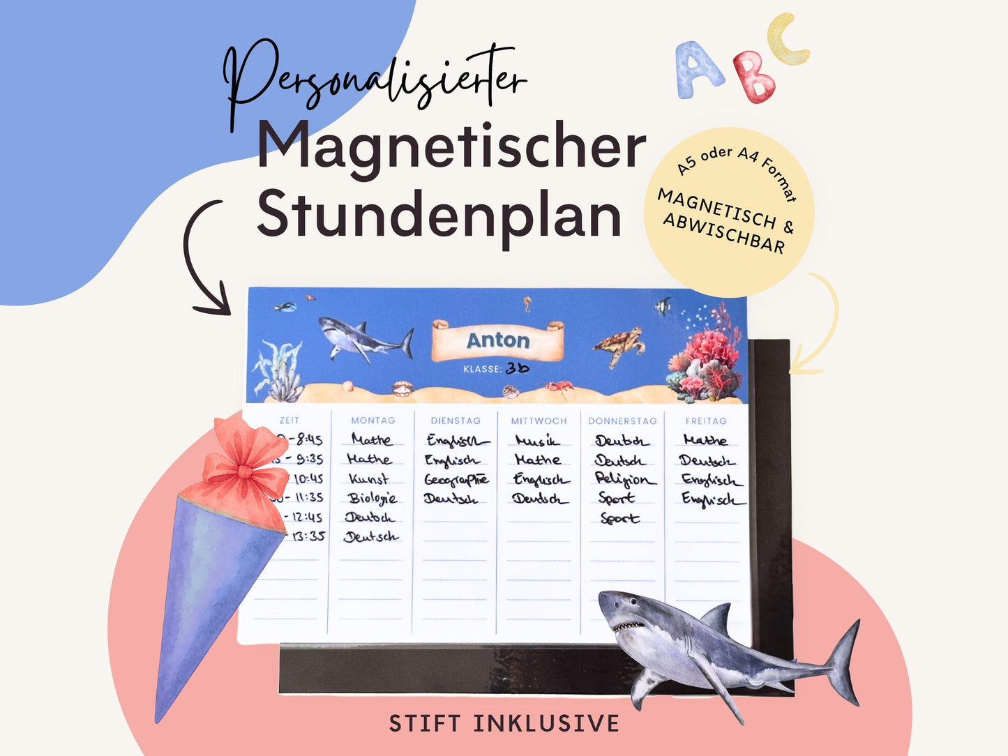 Stundenplan Magnet personalisierbar - Design MEER