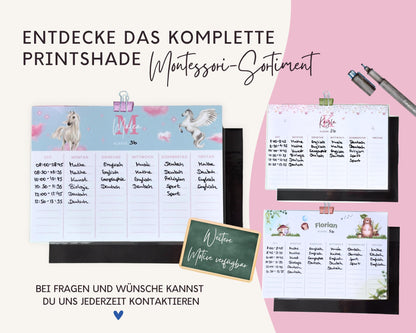 Stundenplan Magnet personalisierbar - Design BLUMEN AQUARELL