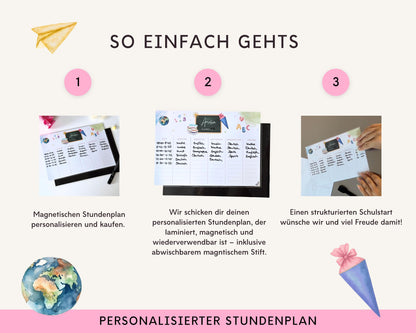 Stundenplan Magnet personalisierbar - Design SCHULE