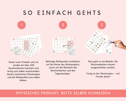 Wochenplaner inkl. Symbolkarten - Design EINHORN - Personalisierbar