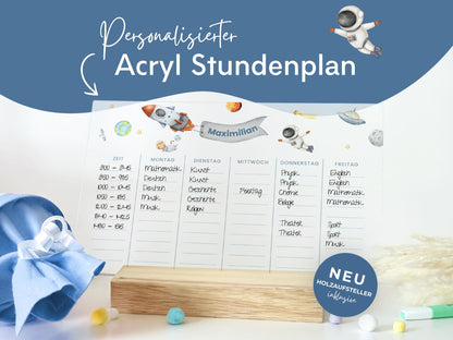 Stundenplan Acryl personalisierbar - Design ASTRONAUT