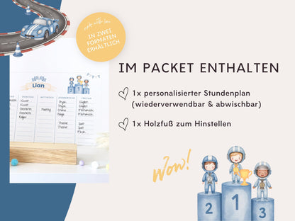 Stundenplan Acryl personalisierbar - Design AUTOS