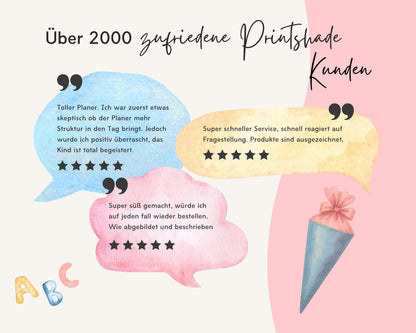 Stundenplan Acryl personalisierbar - Design BLUMEN ROSA