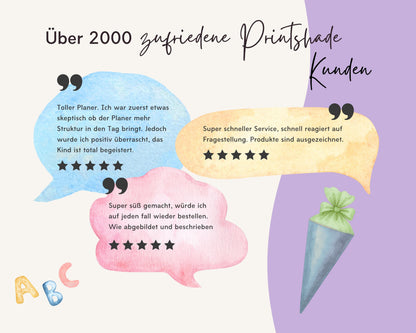 Stundenplan Acryl personalisierbar - Design BLUMEN LILA