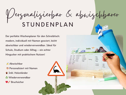 Stundenplan Acryl personalisierbar - Design DINOSAURIER