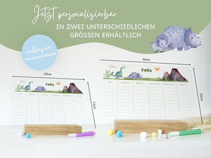 Stundenplan Acryl personalisierbar - Design DINOSAURIER