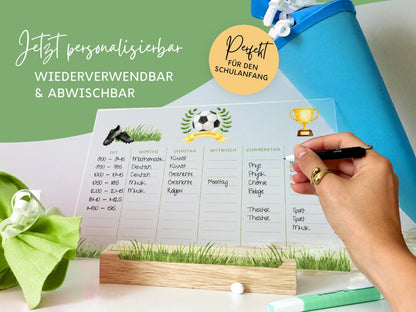 Stundenplan Acryl personalisierbar - Design FUSSBALL