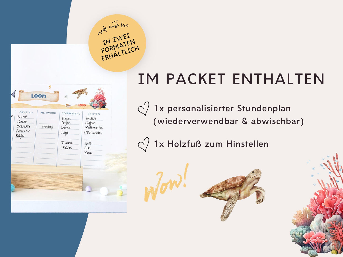 Stundenplan Acryl personalisierbar - Design MEER