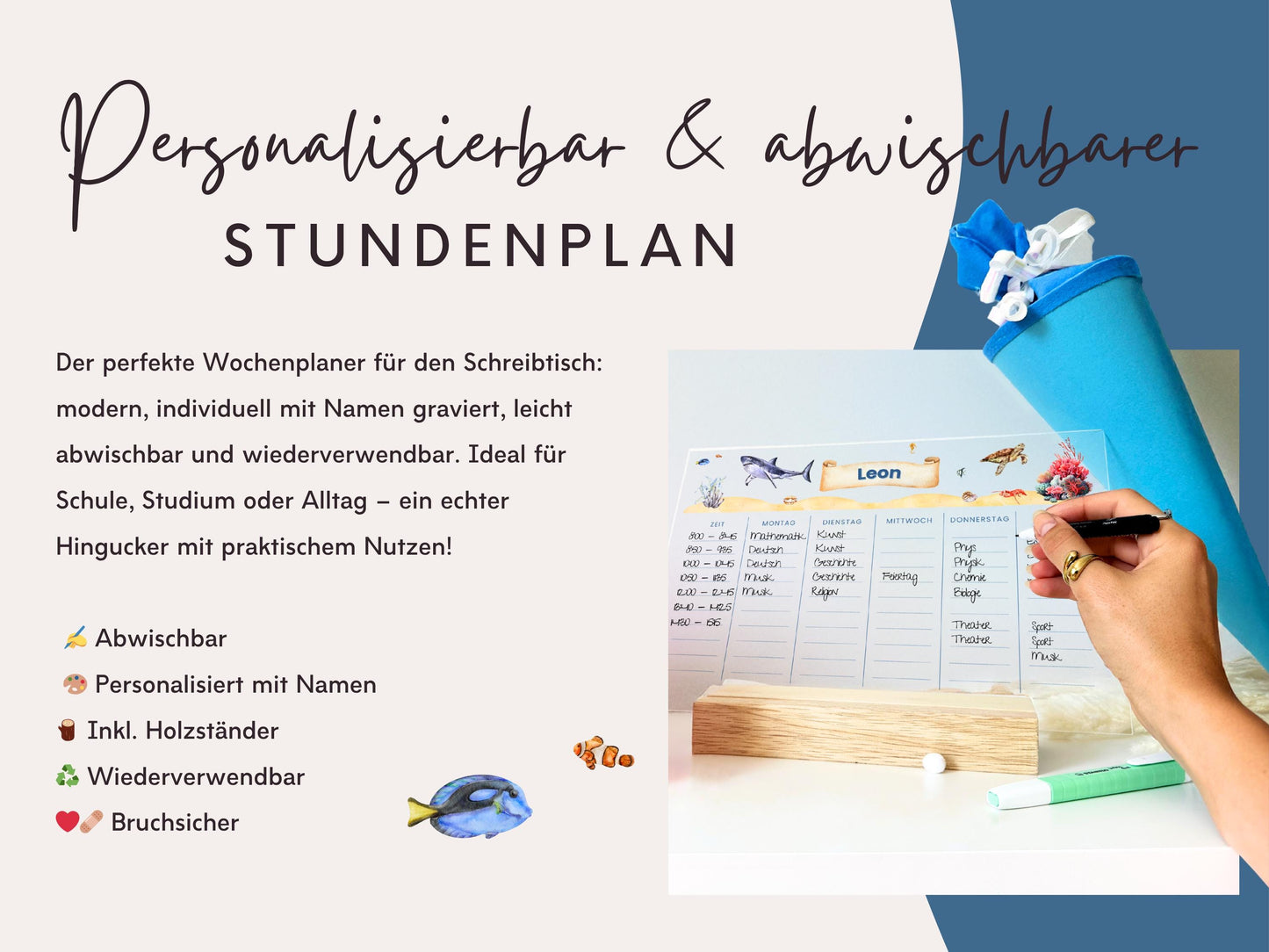 Stundenplan Acryl personalisierbar - Design MEER