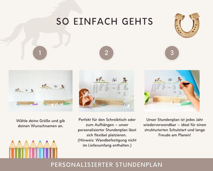Stundenplan Acryl personalisierbar - Design PFERDE