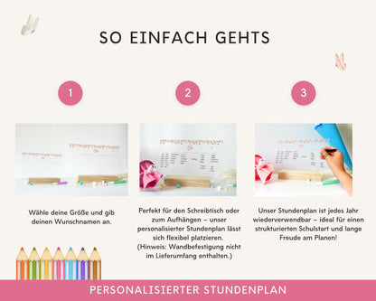 Stundenplan Acryl personalisierbar - Design BLUMEN