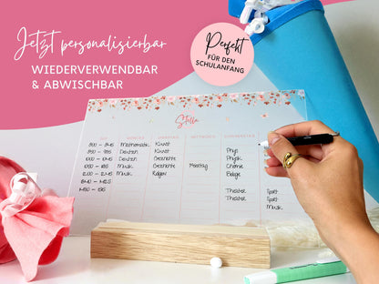 Stundenplan Acryl personalisierbar - Design BLUMEN