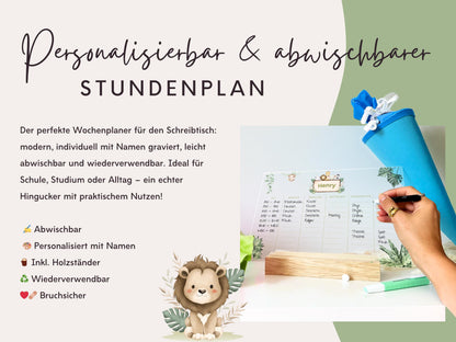 Stundenplan Acryl personalisierbar - Design SAFARI