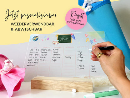 Stundenplan Acryl personalisierbar - Design SCHULE