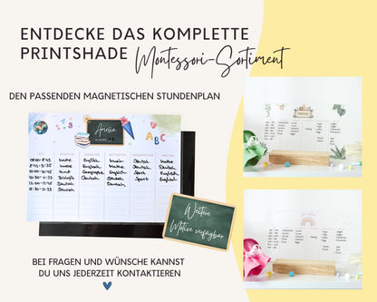 Stundenplan Acryl personalisierbar - Design SCHULE
