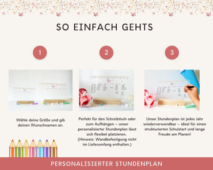 Stundenplan Acryl personalisierbar - Design SCHMETTERLING