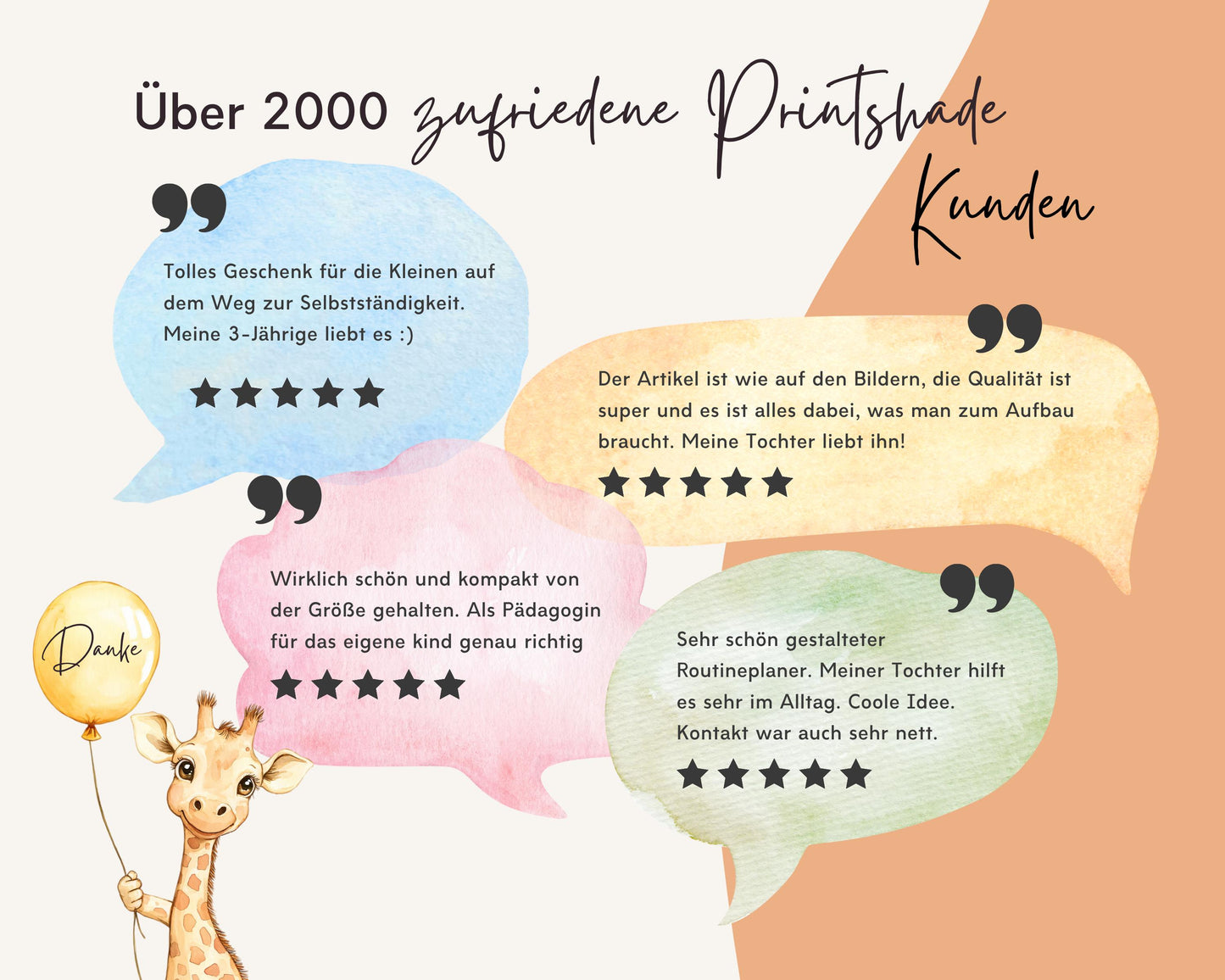 Routineplaner Montessori inkl. Symbolkarten - Design LUFTBALLON TIERE - Personalisierbar