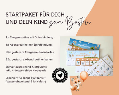 Routineplaner Montessori inkl. Symbolkarten - Design LUFTBALLON TIERE - Personalisierbar