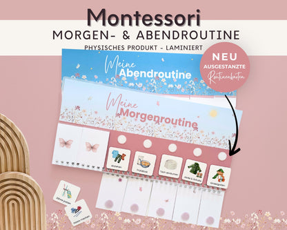 Routineplaner Montessori inkl. Symbolkarten - Design BLUMEN - Personalisierbar