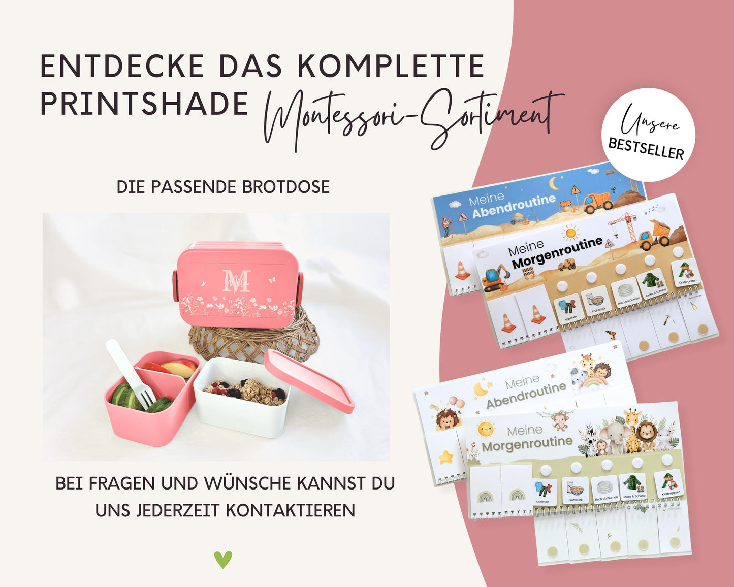 Routineplaner Montessori inkl. Symbolkarten - Design BLUMEN - Personalisierbar