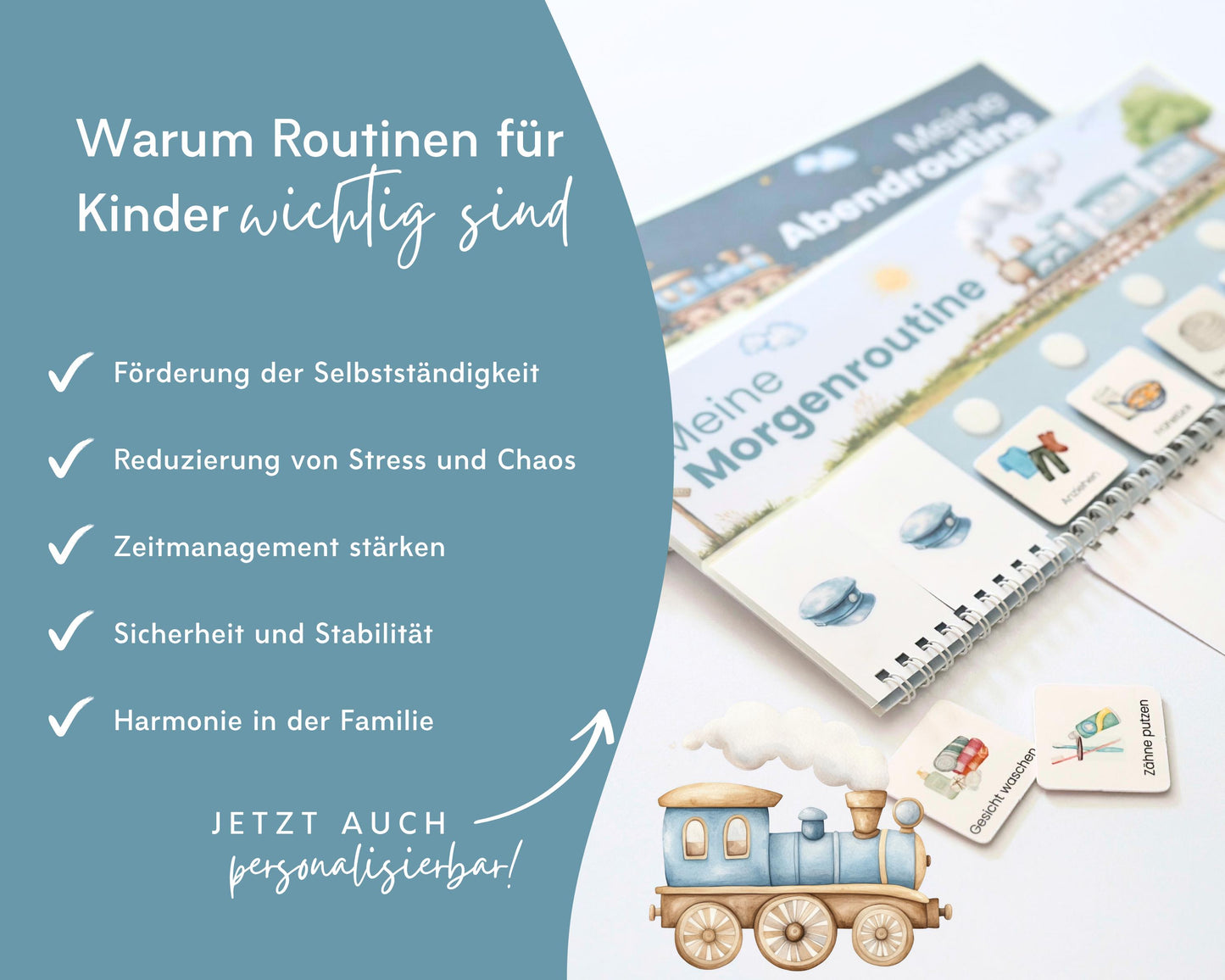 Routineplaner Montessori inkl. Symbolkarten - Design ZUG - Personalisierbar